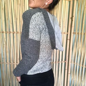 Woodleigh Heather Grey Hooded Top W. Knit Back